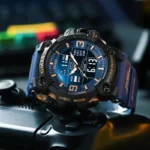 LED Light Alarm Clock Dual Time Display Watch